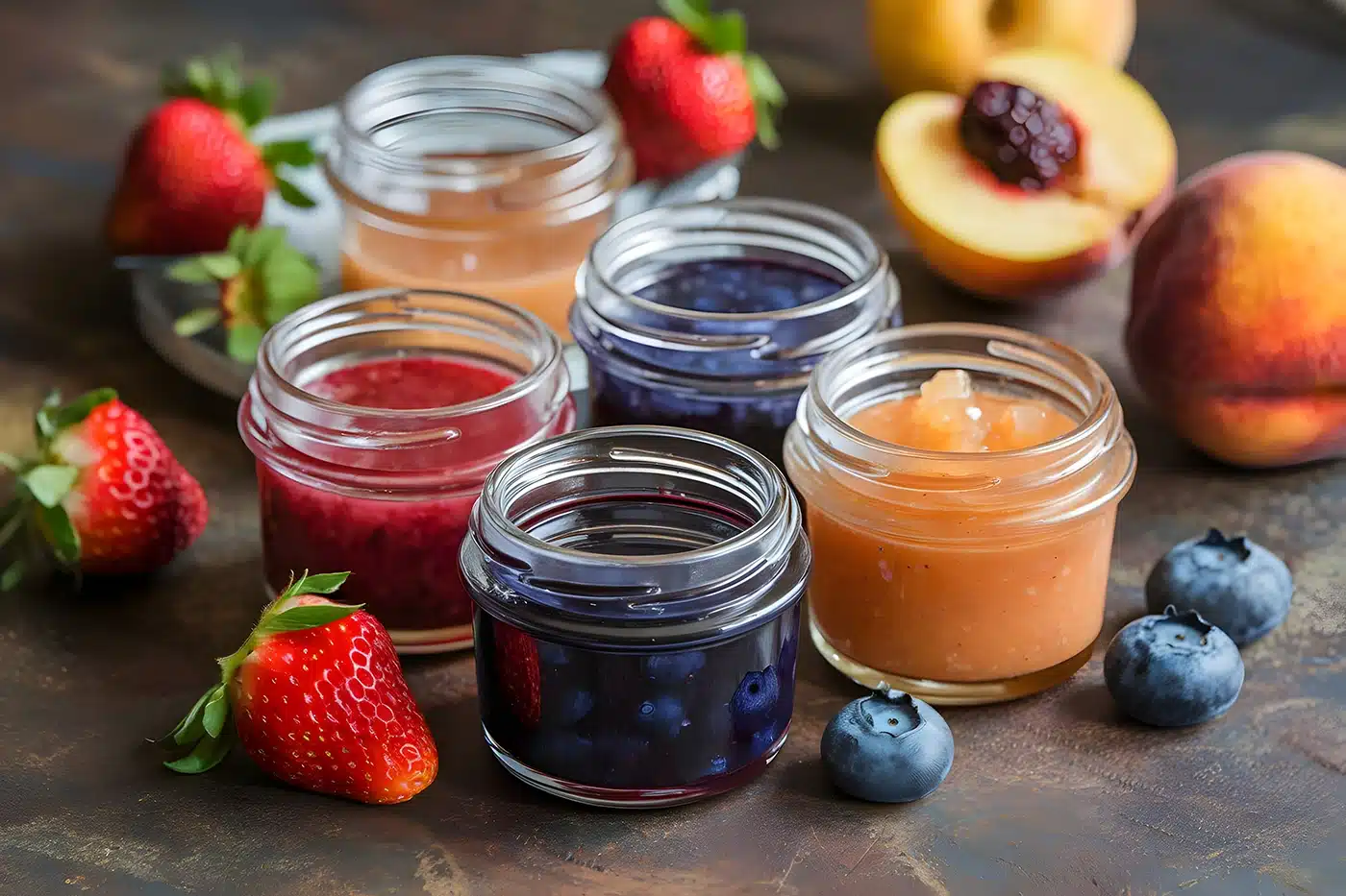 Barattoli di confetture e passate di frutta Barattoli di confetture e passate di frutta