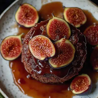 Fichi caramellati su un dolce